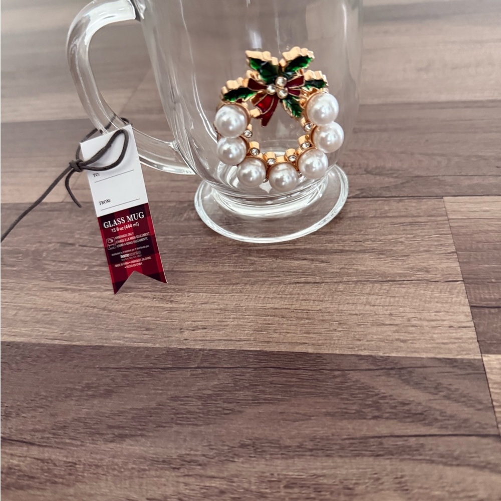 Holiday Wreath Glass Mug - Picture 9 of 11